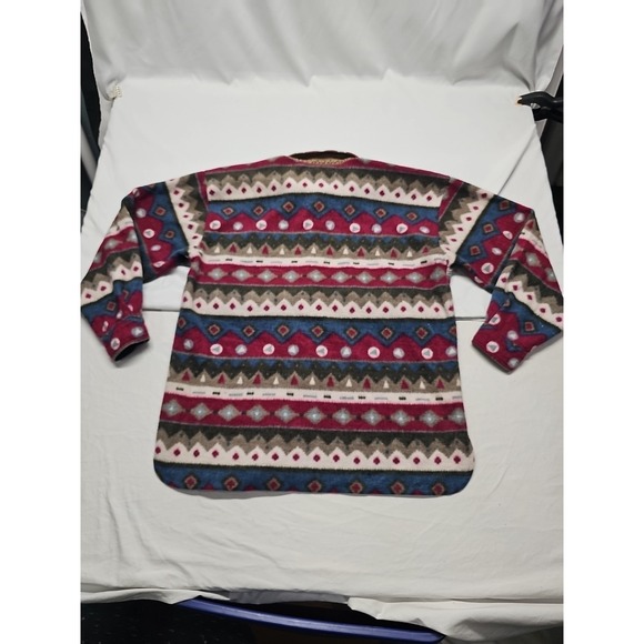 Angelo Litrico Mens Multicolor Vtg Aztec Western Fleece Button Up Shirt Sz L - Picture 13 of 16